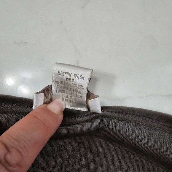 Dark Minimalist Moody Chic Velvet Charcoal Gray Midi Shift Dress Sz Lg Lace Trim - Picture 7 of 8